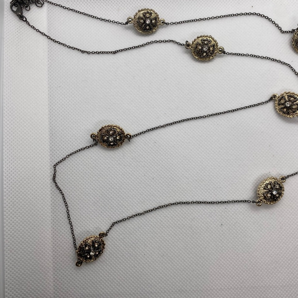 Victorian Gold and Black Chain Necklace